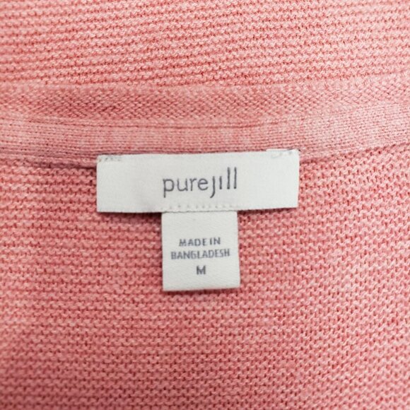 Pure Jill Silk Wool Blend Sweater Womens Medium Pink V Neck Pullover - Picture 6 of 8